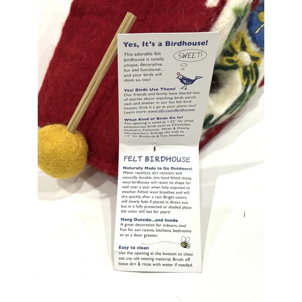 Wild Woolies Felt Birdhouse Heidi Chalet Fair Trade Handmade Wool Nepal New